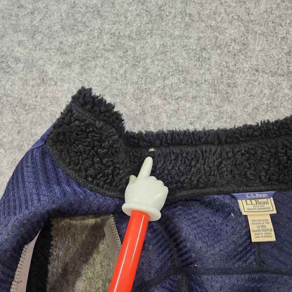 LL Bean Mountain Pile Fleece Vest Womens L Large Black Full Zip Sherpa Jacket - Picture 9 of 11